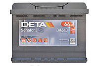 Аккумулятор Deta Senator 3 Carbon Boost 64Ah R+ 640A