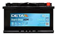 Аккумулятор Deta AGM Start-Stop 80Ah R+ 800A
