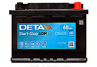 Аккумулятор Deta AGM Start-Stop 60Ah R+ 680A