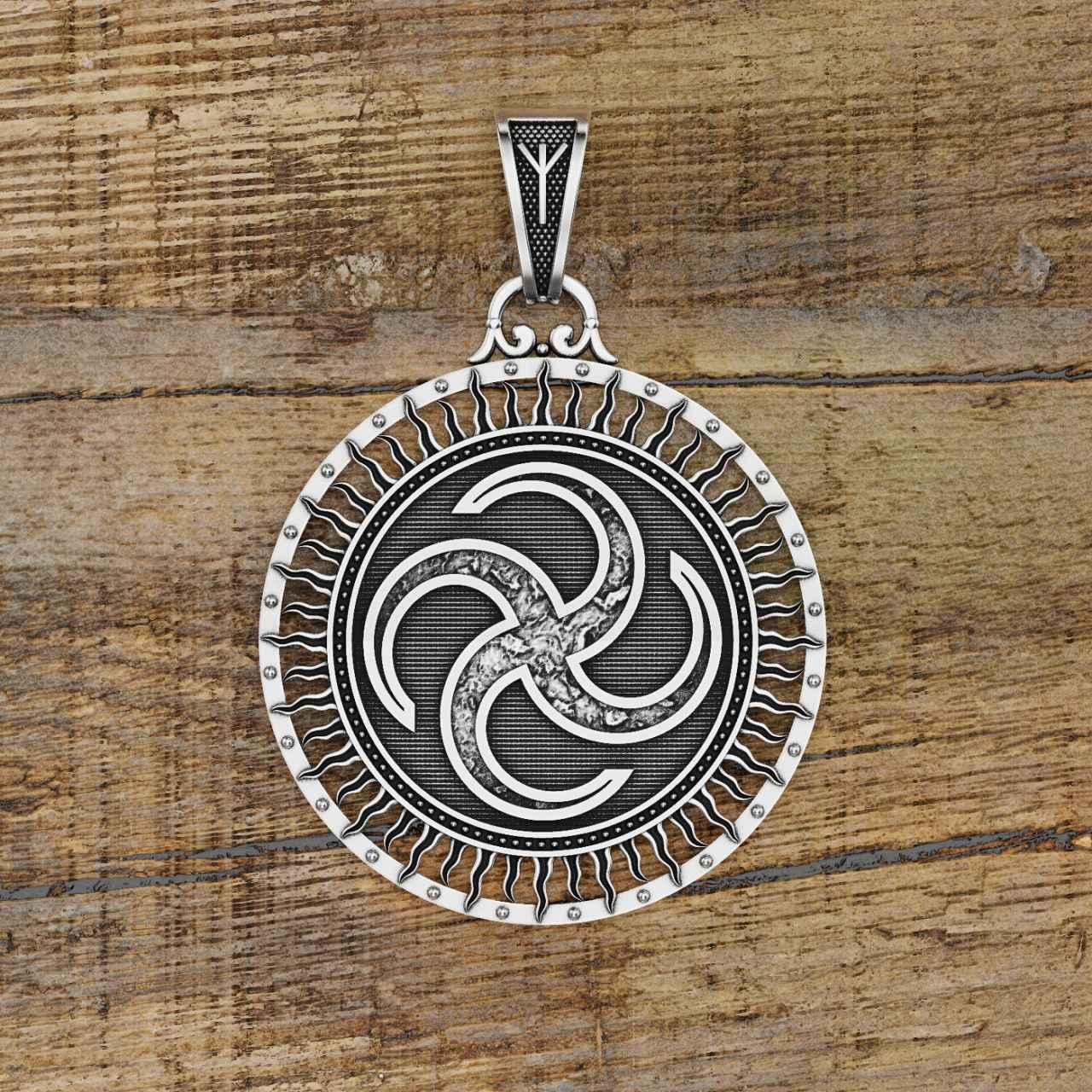 Срібний оберіг СВАОР-СОЛЦЕВОТ і Дерево життя., фото 1