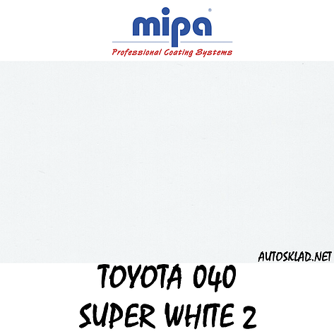 Авто фарба (автоемаль) акрилова Mipa (Мипа) 040 Toyota (040 Тойота біла) 1 л, фото 3