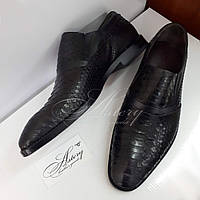 Чоловічі чорні пітонові туфлі