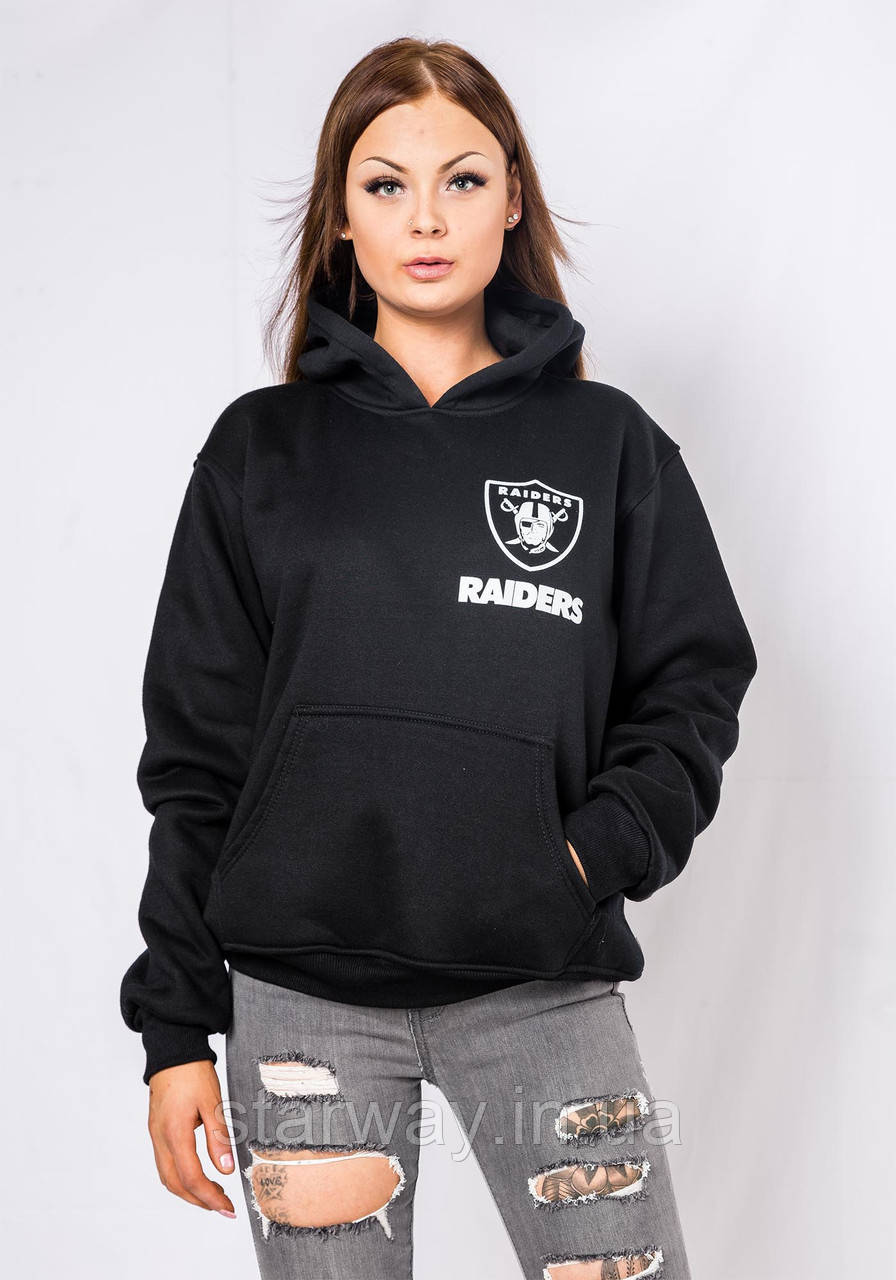 Чорне худі raiders | жіноча толстовка