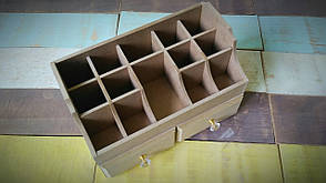 Дерев'яний органайзер для косметики на 2 ящика (ручна робота), фото 2