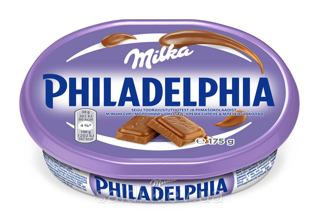 Крем-сир Філадельфія шоколадна Milka, 175 г