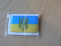 Наклейка s силиконовая флаг 50х30х0,8мм Украина синяя желтая полосы с гербом в на авто