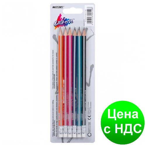 Олівці прості "MARCO" Grip-Rite (6 шт)