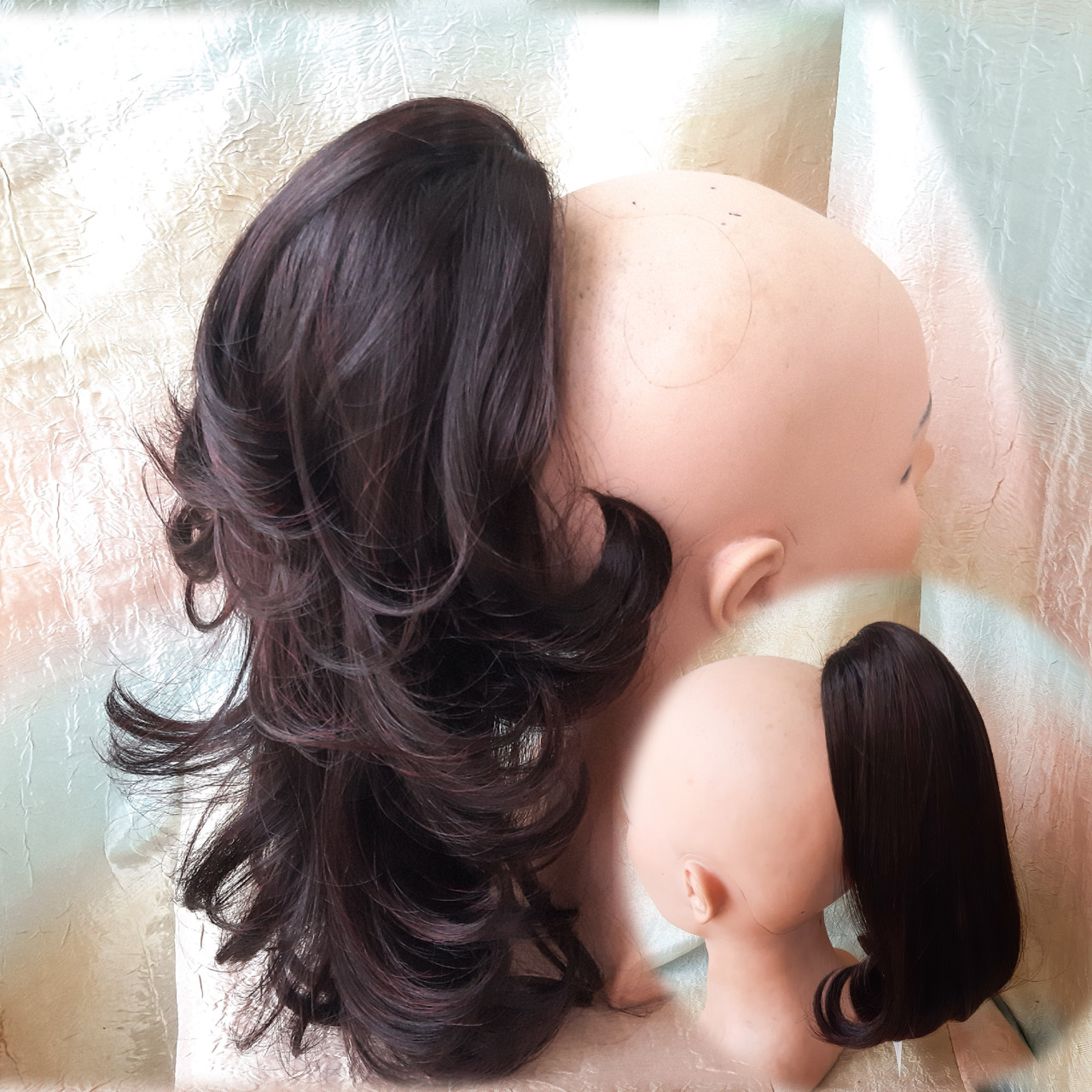 Хвіст шиньйон двосторонній на крабі темний бурунд Т95 -99J, фото 1