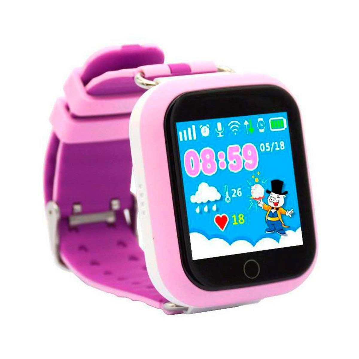 Детские умные смарт часы Smart Baby Watch Q100s с GPS трекером lilac - фото 1 - id-p997911549