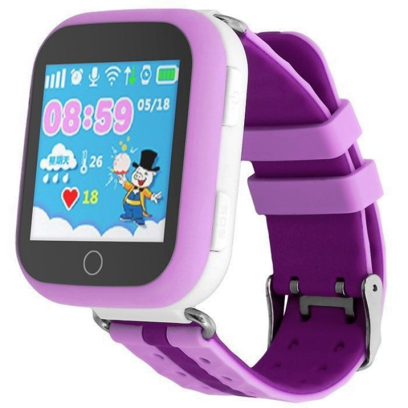 Детские умные смарт часы Smart Baby Watch Q100s с GPS трекером lilac - фото 2 - id-p997911549