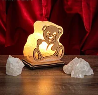 Соляная лампа, ночник, светильник Мишка маленький с сердцем