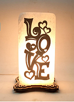 Соляная лампа, ночник, светильник прямоугольник Love