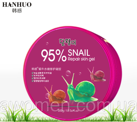 Гель з екстрактом равлика Hanhuo Snail Moisture Soothing Gel 95% Purity 300 g
