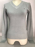 Пуловер світло-сірий приталений для дівчинки підлітка