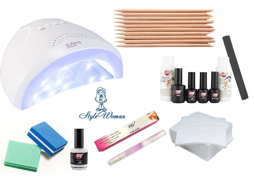 Стартовий набір манікюр гель лаком для початківців з лампою Sun One 48 вт 13 предметів в наборі
