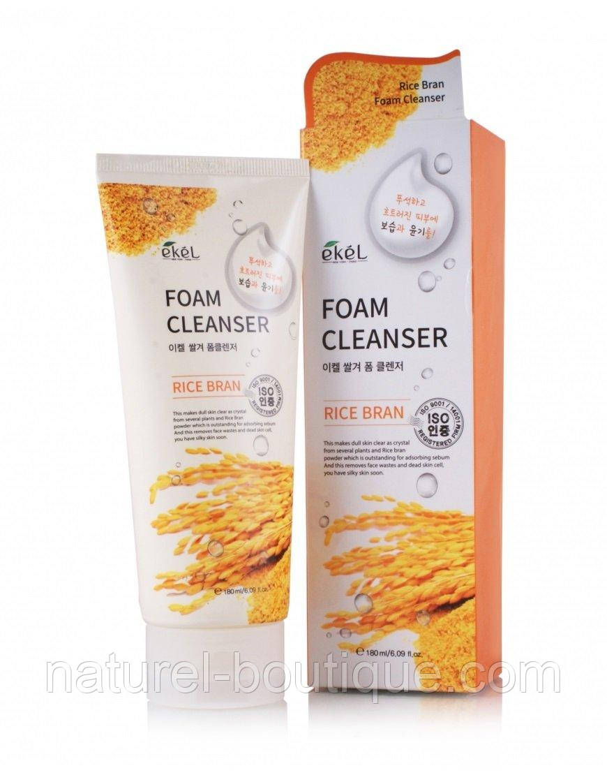 Пінка очисна для обличчя Ekel Rice Bran Foam Cleanser 
з екстрактом рису
