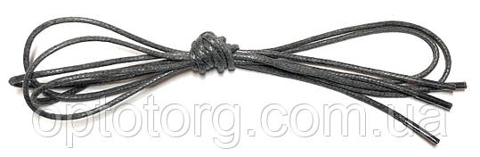 Шнурки Темно сірі просочені круглі 100см 2мм Kiwi, фото 1