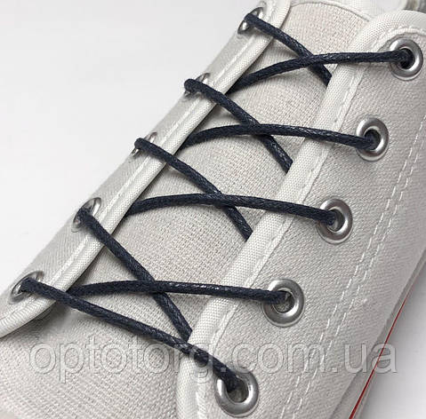 Шнурки Темно сині просочені круглі 100см 2мм Kiwi, фото 2