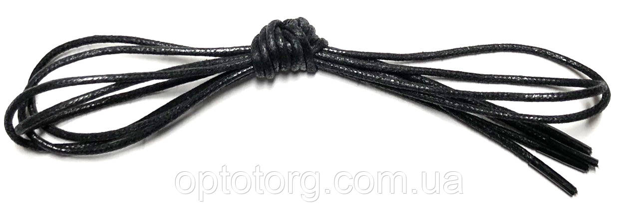 Шнурки Чорний пропитаные круглий 100см 2,2 мм Kiwi