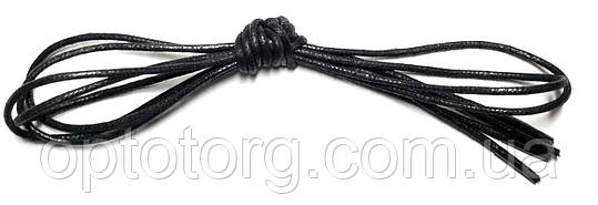 Шнурки Чорний пропитаные круглий 100см 2,2 мм Kiwi, фото 1