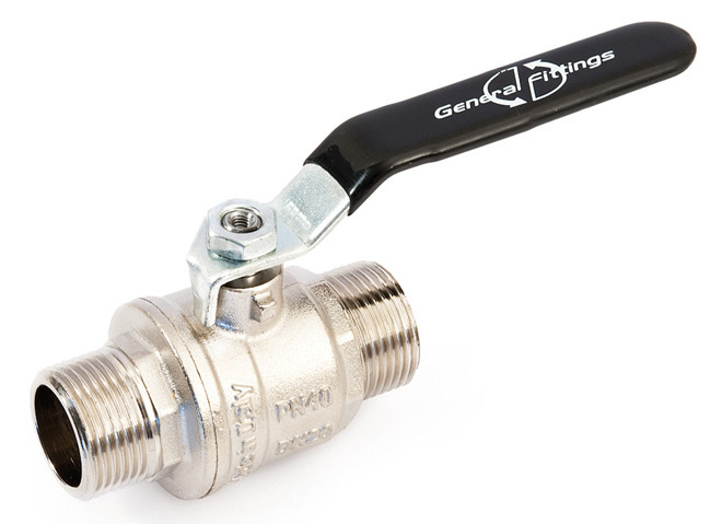 Повнопрохідний кульовий кран PN40 латунь General Fittings 7100.L3 НН 1/2"