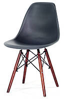 Стул Nik Walnut Eames DSW антрацит 01 на деревянных буковых ножках в цвете орех