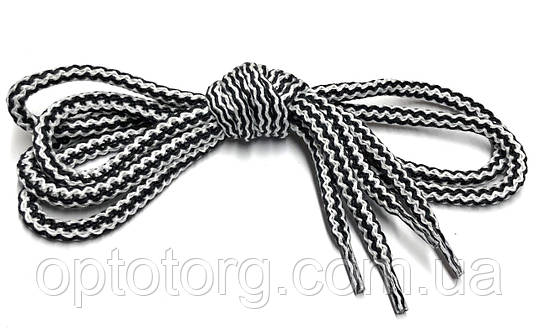 Шнурки Чорно білий круглі 100см 5мм Kiwi, фото 1