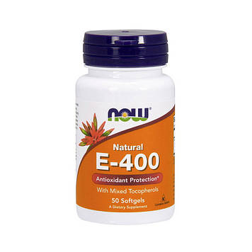 Natural E-400 (50 softgels) NOW