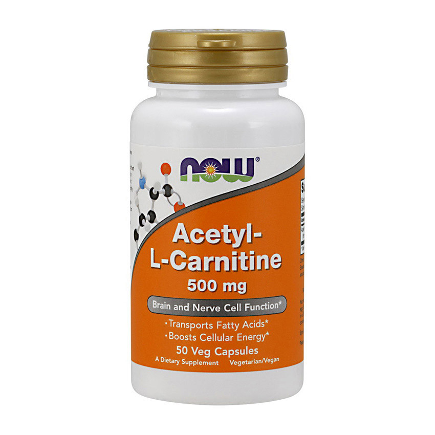 Ацетил-L-карнітин Now Foods Acetyl L-Carnitine 500 mg 50 вег капсул