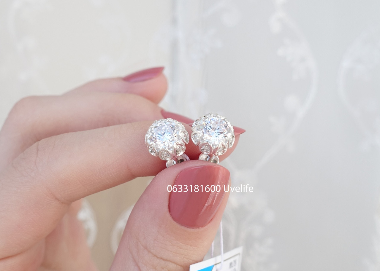 Срібні цвяшки з фианитом арт. 22с394, фото 1