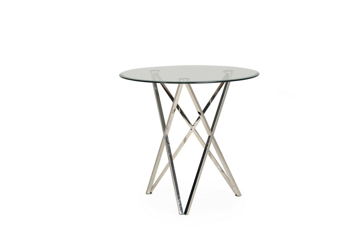 Стеклянный стол Т-316 D80 от Vetro Mebel, ноги хром, фото 1