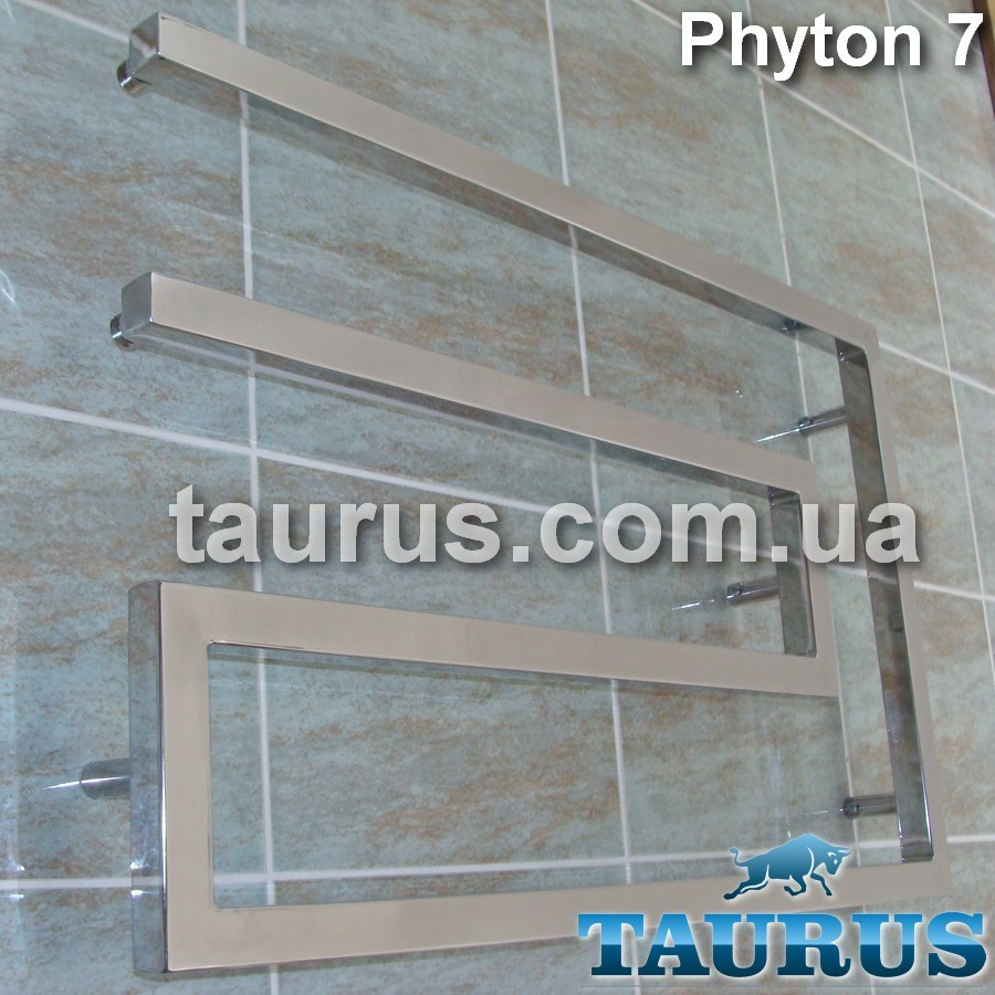 Дизайнерська сушарка для рушників Phyton 7/510х800 з квадратної труби 30х30. Нерж. сталь. Проточний