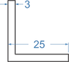 Алюминиевый уголок 25х25х3мм