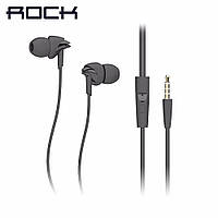 Качественные оригинальные наушники-вкладыши Rock Y1 проводные HiFi Stereo 3,5 mm с микрофоном (черный)