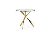 Cтеклянный стол Т-317 D80 см от Vetro Mebel, ноги золотые, фото 2