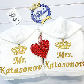 Іменні махрові парні халати подарунок