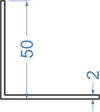 Алюминий уголок 50х50х2мм