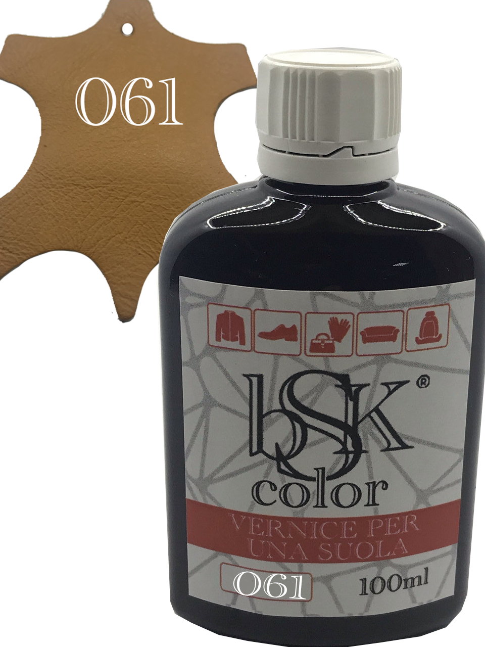 Фарба для гладкої шкіри "bsk-color" 100ml колір вохра, фото 1