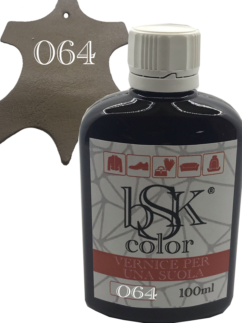 Фарба для гладкої шкіри "bsk-color" 100ml колір блідо-коричневий, фото 1