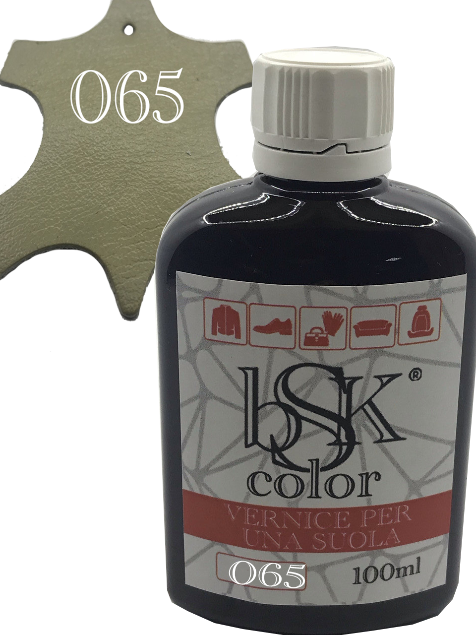 Фарба для гладкої шкіри "bsk-color" 100ml колір сірий шовк