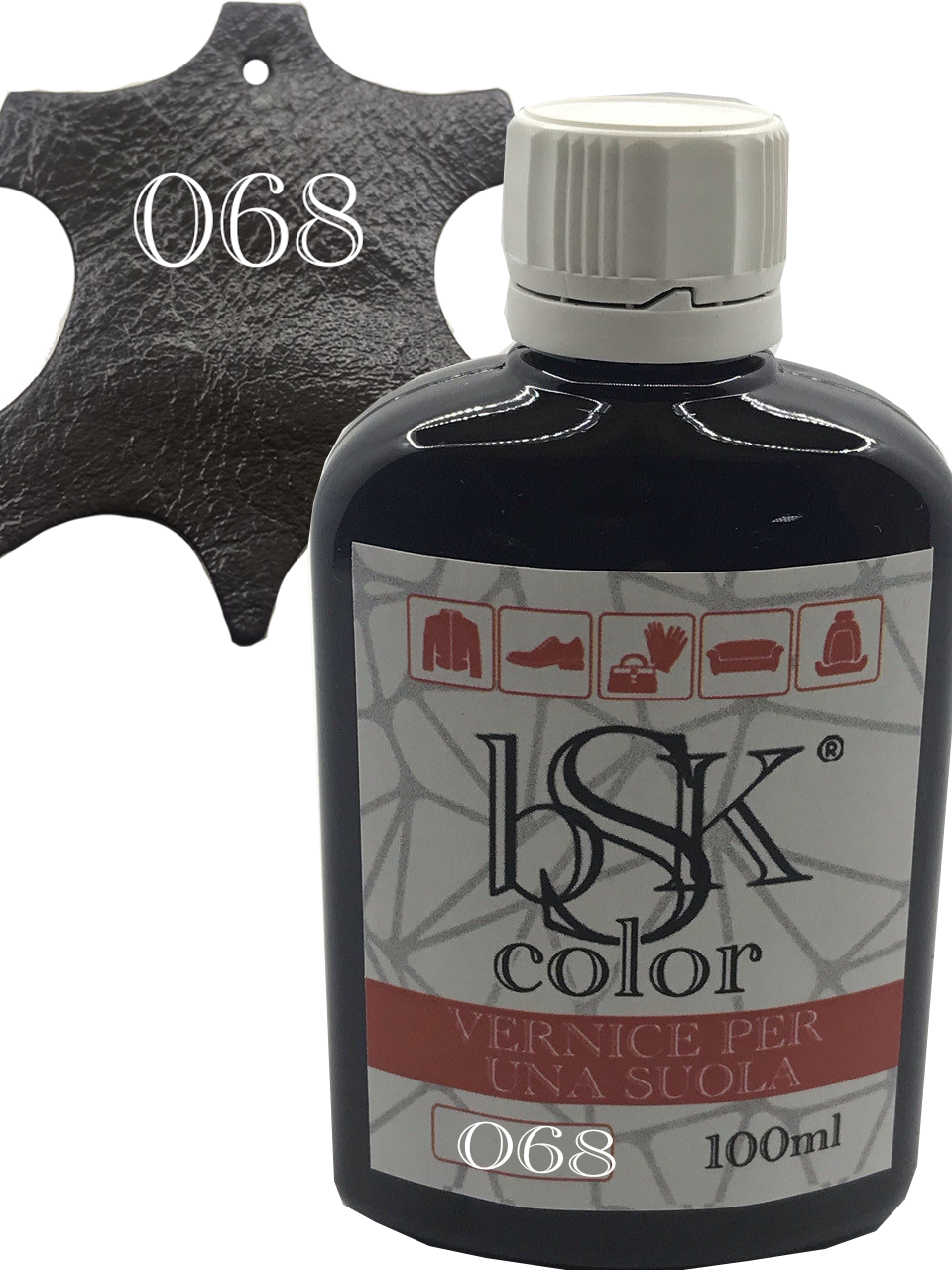 Фарба для гладкої шкіри "bsk-color" 100ml колір темно-бордовий, фото 1