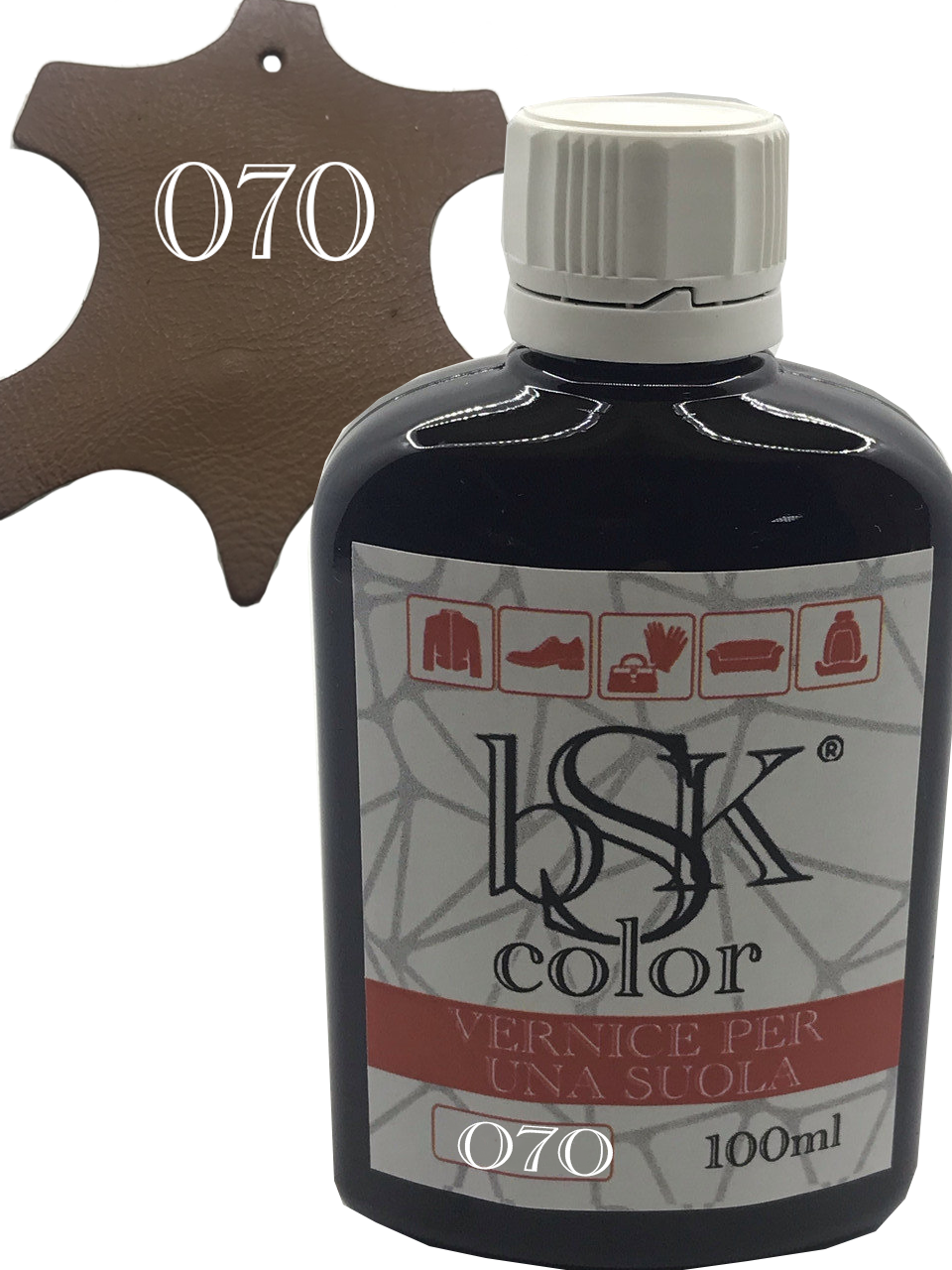 Фарба для гладкої шкіри "bsk-color" 100ml колір світло-коричневий