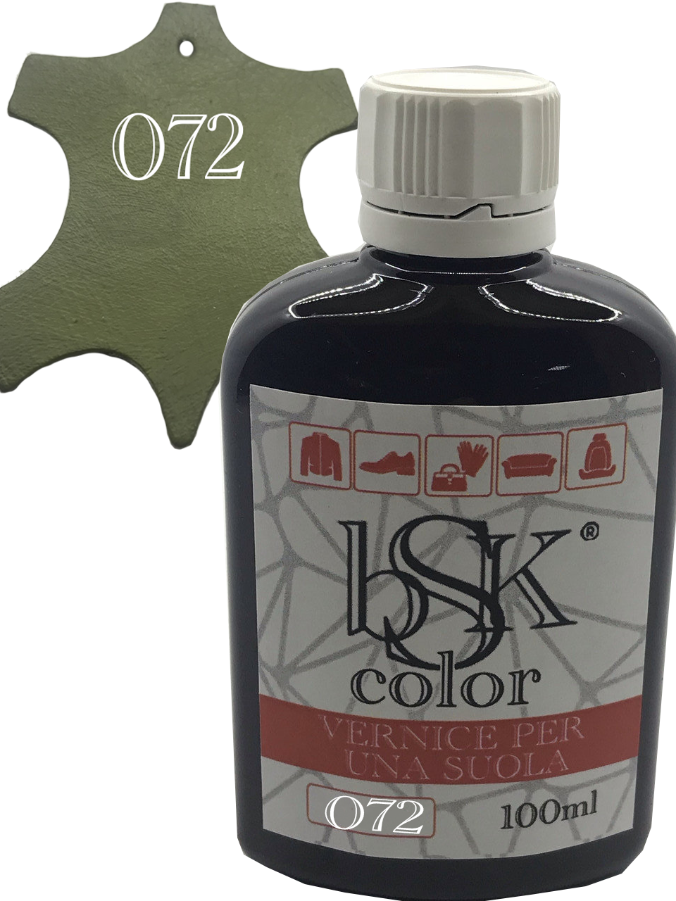 Фарба для гладкої шкіри "bsk-color" 100ml колір оливковий, фото 1
