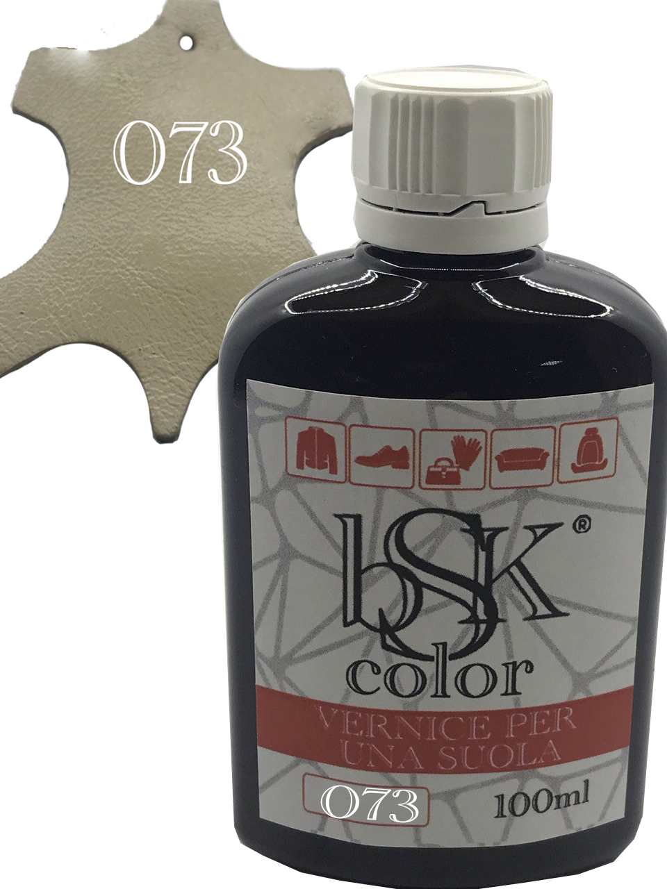 Фарба для гладкої шкіри "bsk-color" 100ml колір бежево-пісочний, фото 1