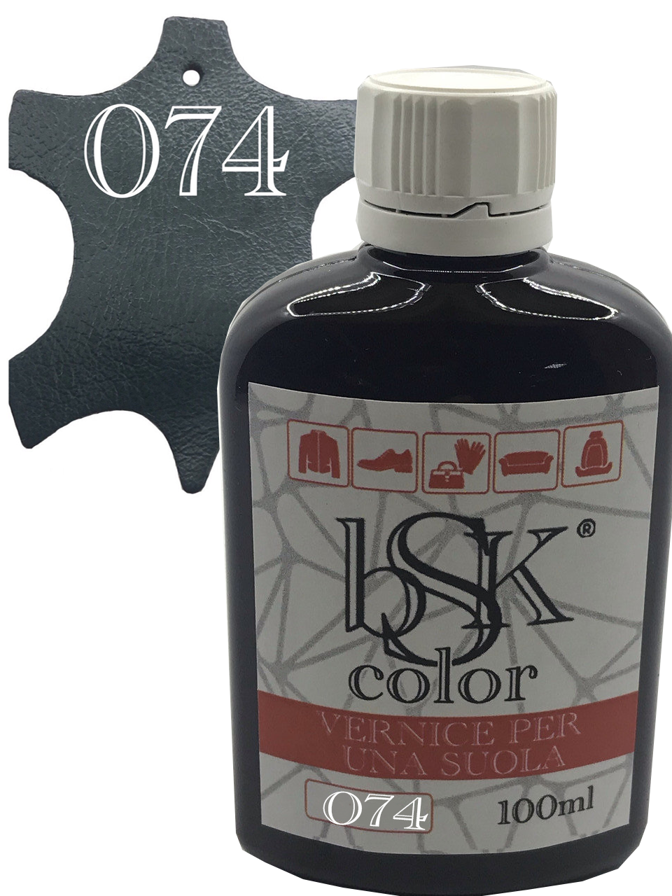 Фарба для гладкої шкіри "bsk-color" 100ml колір темно-смарагдовий