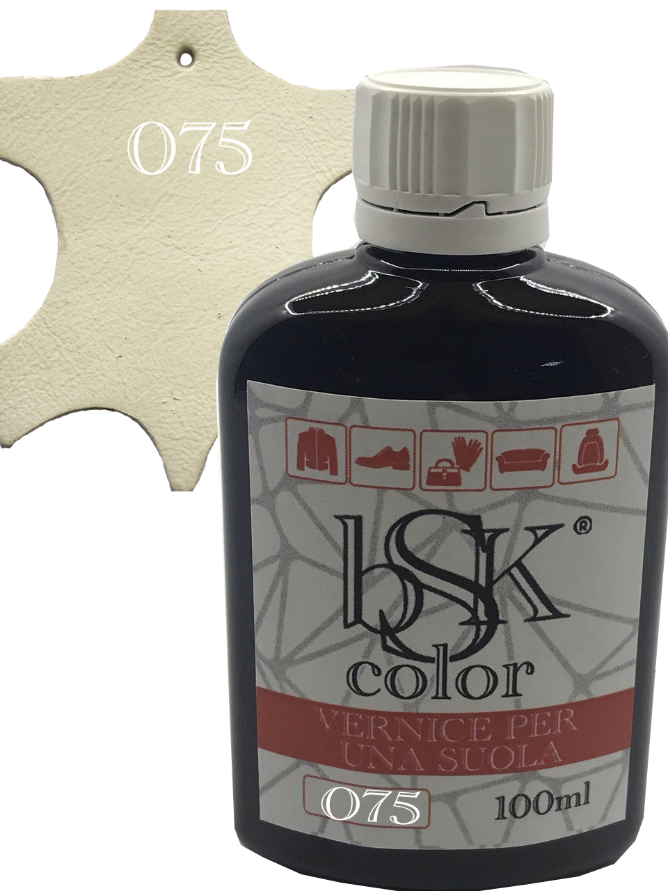 Фарба для гладкої шкіри "bsk-color" 100ml колір топлене молоко, фото 1