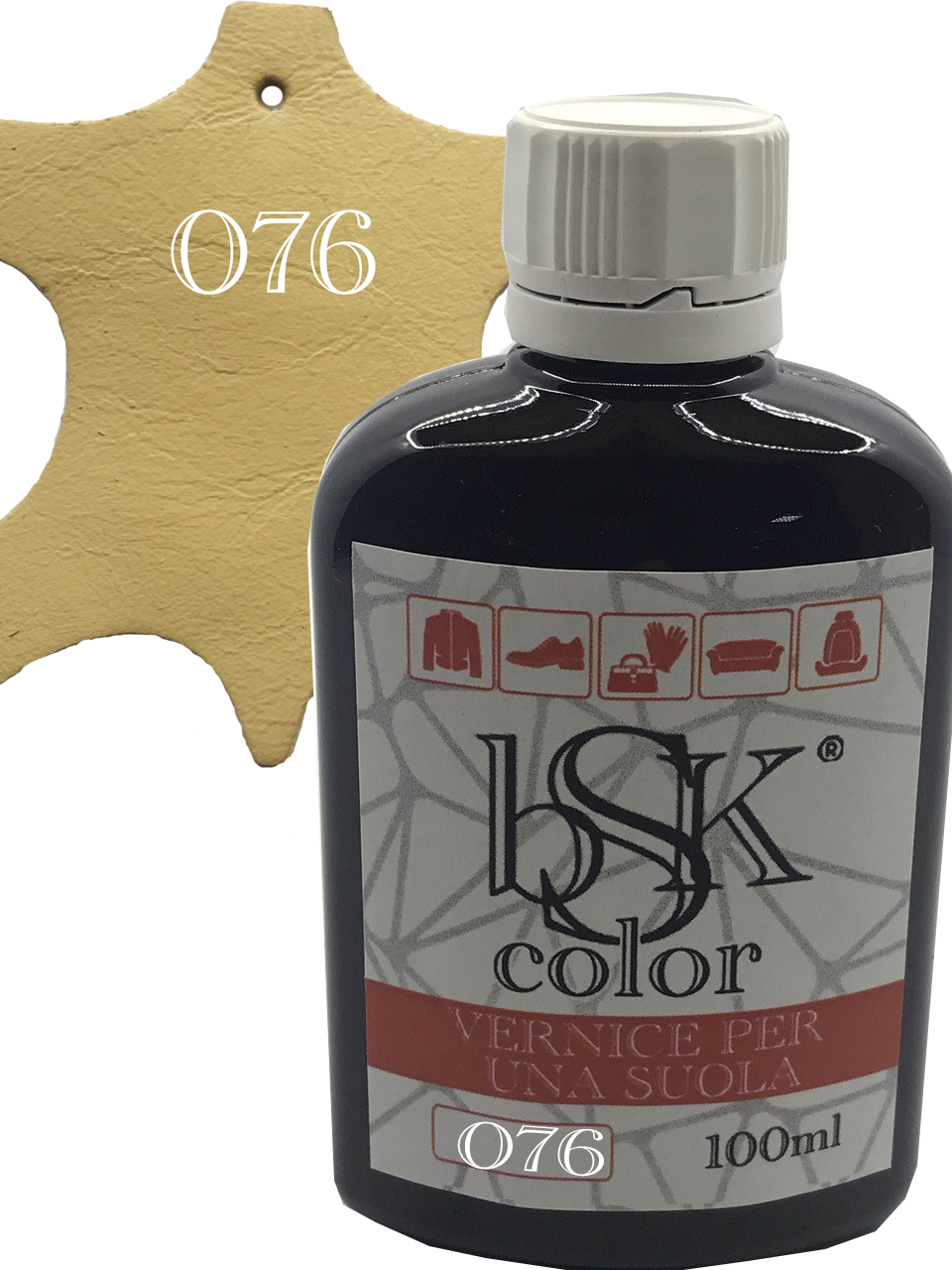 Фарба для гладкої шкіри "bsk-color" 100ml колір крем-брюле, фото 1