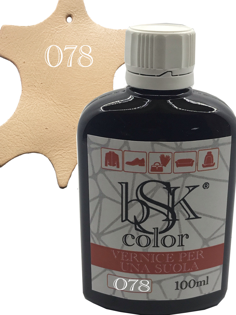 Фарба для гладкої шкіри "bsk-color" колір світлий персик, фото 1