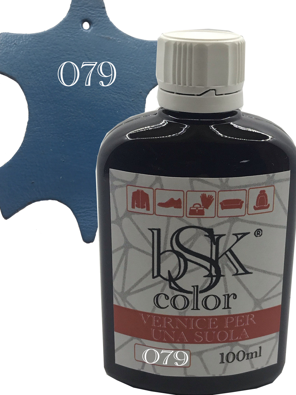 Фарба для гладкої шкіри "bsk-color" 100ml колір діамантово синій