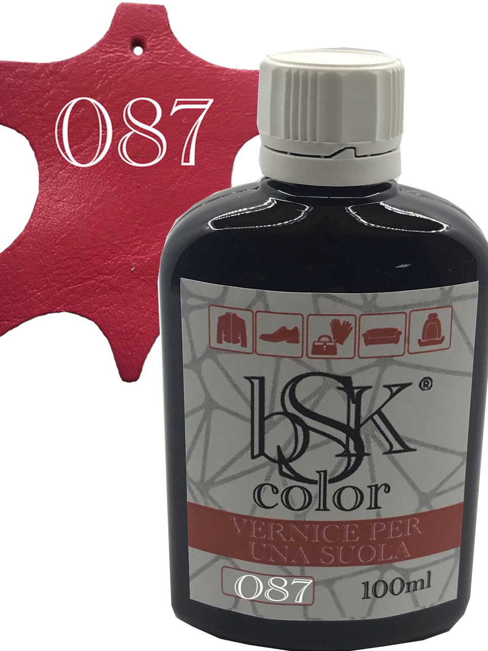 Фарба для гладкої шкіри "bsk-color" 100ml колір пурпурний